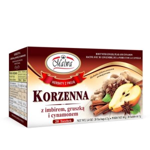 MALWA HERBATA KORZENNA IMBIR Z GRUSZKĄ I CYNAMONEM 20X2G