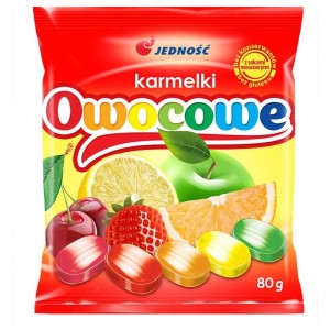 KARMELKI OWOCOWE 80G JEDNOŚĆ