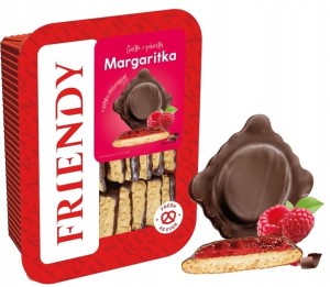 ELVAN FRIENDY MARGARITKA CIASTKA Z GALARETKĄ MALINOWĄ W POLEWIE 600G